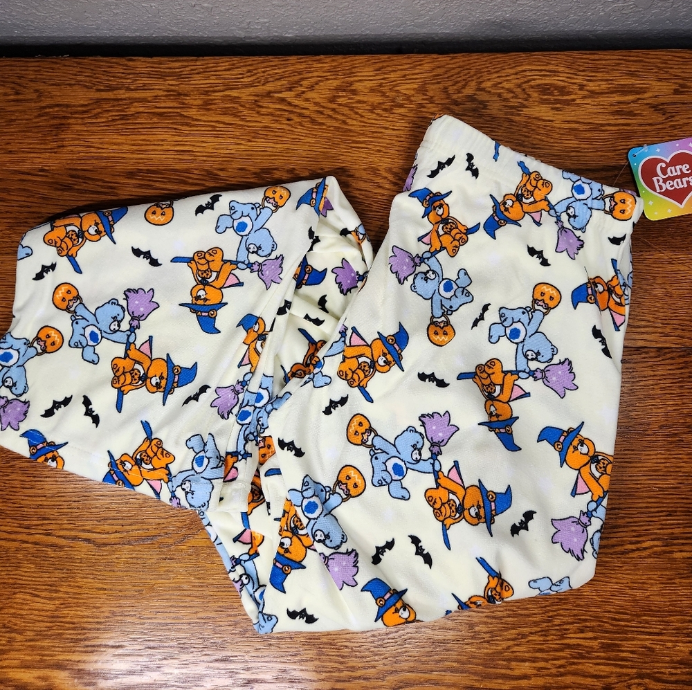 Care Bears Halloween Print Pajama Pants - Cream with Blue & Orange